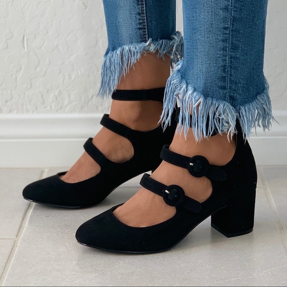 NIB Black Mercury Mary Jane Triple Buckle Pump - Picture 7 of 7